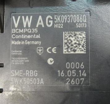 Volkswagen Tiguan I 2007-2016 hatchback 2.0 TDI diesel MT 103 kW 2009  Modul komfortu 5K0937086Q