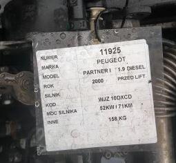 Peugeot Peugeot  Partner 1.9 D diesel MT 52kW/71HP MOTOR A PRÍSLUŠENSTVO WJZ 10DXCD
