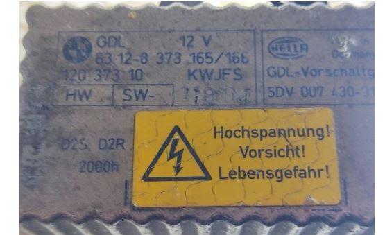 BMW 5 E39 1996-2003 sedan 2.0 petrol M52 MT 110 kW 1997  Menič xenónu 63128373165