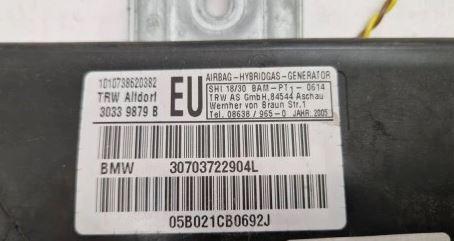 BMW 3 E46 1998-2007 sedan 1.8 petrol MT 85 kW 2003  Airbag 30703722904L
