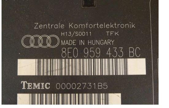 Audi A4 B6 2000-2004 combi 2.5 TDI diesel AT 132 kW 2004  Modul komfortu 8E0959433BC