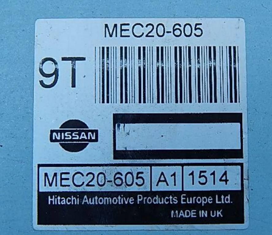 Nissan Almera N16 2000-2006 sedan 1.5 16v petrol MT 66 kW 2002  Riadiaca jednotka motora (štartovací komplet) MEC20605