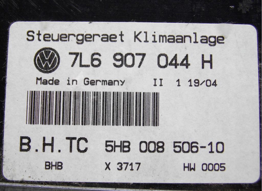 Volkswagen Touareg I 2002-2010 hatchback 5.0 TDI V10 diesel AT 230 kW 2004  Panel kúrenia/klimatizácie 7L6907044H