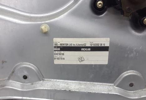 Skoda Fabia I 1999-2007 sedan 1.8 TSI petrol MT 118 kW 2009  Mechanizmus sťahovania okna predný ľavý 6Y1837751A