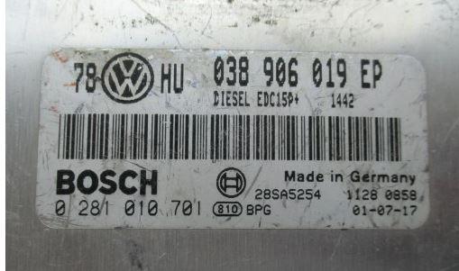 Volkswagen Passat B5 1995-2005 sedan 1.9 TDI diesel 96 kW 2002  Riadiaca jednotka 038906019EP