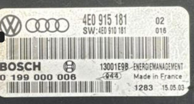 Audi A8 D3 2002-2009 sedan 3.0 TDI diesel AT 171 kW 2004  Modul komfortu 4E0915181 4E0910181 0199000006