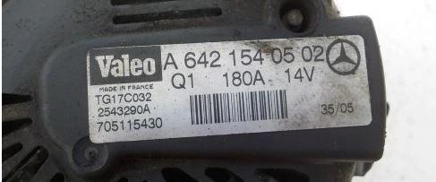 Mercedes ML W164 2005-2011 hatchback 3.0 CDI diesel AT 165 kW 2008  Alternátor A6421540502