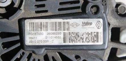 Renault Scenic III 2009-2016 hatchback 1.6 DCI diesel MT 96 kW 2012 Alternátor 231007033R