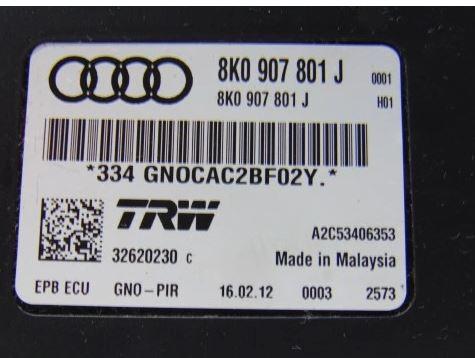 Audi A4 B8 2007-2015 sedan 2.0 TDI diesel AT 105 kW 2008  Modul ručnej (parkovacej) brzdy 8K0907801J