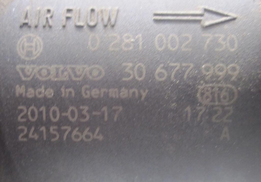 Volvo S80 II 2006-2016 sedan 2.4 D5 diesel AT 136 kW 2006  Váha vzduchu 30677999 0281002730