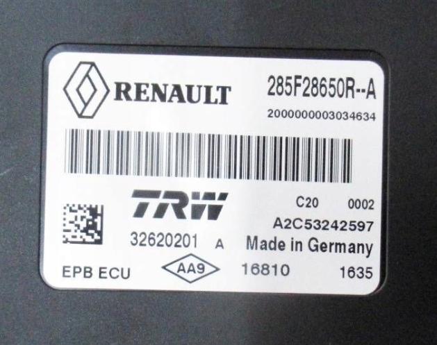 Renault Scenic III 2009-2016 hatchback 1.5 DCI diesel MT 78 kW 2009  Modul ručnej (parkovacej) brzdy 285F28650R