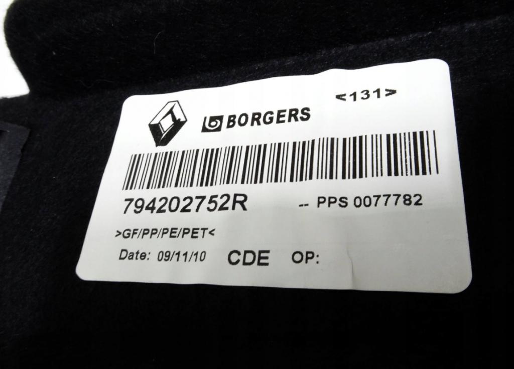 Renault Scenic III 2009-2016 1.5 DCI diesel MT 81 kW 2010  Pláto kufra 794202752R