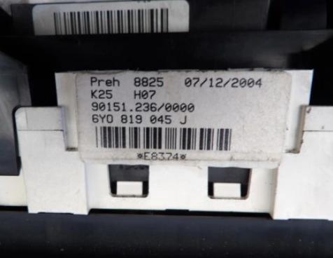 Skoda Fabia I 1999-2007 hatchback 1.2 petrol MT 40 kW 2004  Panel kúrenia/klimatizácie 6Y0819045J