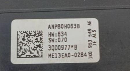 Volkswagen Golf V 2003-2009 hatchback 1.9 TDI diesel MT 77 kW 2004  Modul mŕtveho uhlu ANP80H063B ME13EA00284 3QD0977B