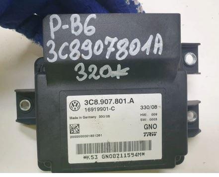 Volkswagen Passat B6 2005-2010 sedan 2.0 FSI petrol MT 110 kW 2006  Modul ručnej (parkovacej) brzdy 3C8907801A