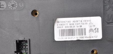 Peugeot 208 I 2012-2019 hatchback 1.4 16v petrol MT 70 kW 2012  Panel kúrenia/klimatizácie 96722471XU