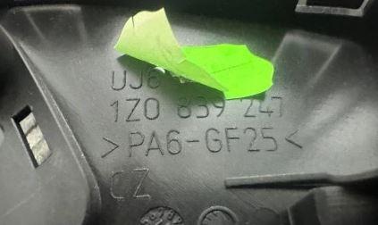 Skoda Octavia II 2004-2013 hatchback 1.9 TDI diesel MT 77 kW 2010  Kľučka dverí vnútorná zadná ľavá 1Z0839247 1Z0868159A