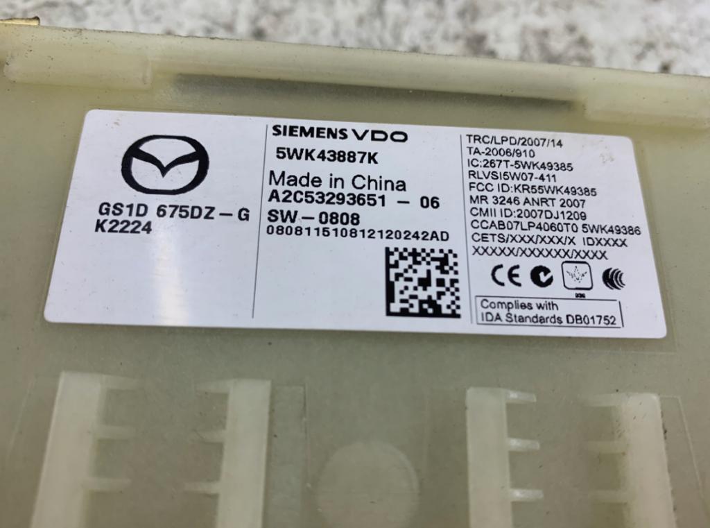 Mazda 6 II GH 2007-2012 Modul GS1D675DZ-G