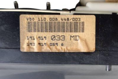 Volkswagen Golf II 1983-1992 hatchback 1.6 petrol MT 51 kW 1991  Prístrojová doska 191919033MD