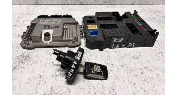 Peugeot 308 I 2007-2013 hatchback 1.6 HDI diesel MT 66.2 kW 2009  Riadiaca jednotka motora (štartovací komplet) 9664257580 9663798180