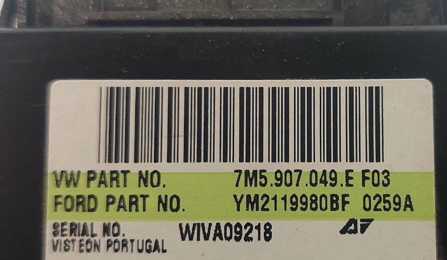 Volkswagen Sharan I 1995-2010 hatchback 1.9 TDI diesel MT 85 kW 2006  Panel kúrenia/klimatizácie 7M5907049E YM2119980BF