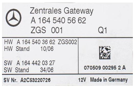 Mercedes ML W164 2005-2011 hatchback 3.0 CDI diesel AT 165 kW 2008  Modul komfortu A1645405662 1645405662