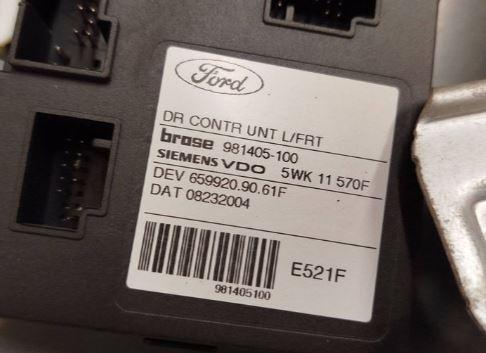 Ford C-Max I 2003-2010 hatchback 1.8 16v petrol MT 92 kW 2004  Mechanizmus sťahovania okna predný ľavý 6599209061F 981405100 5WK11570F