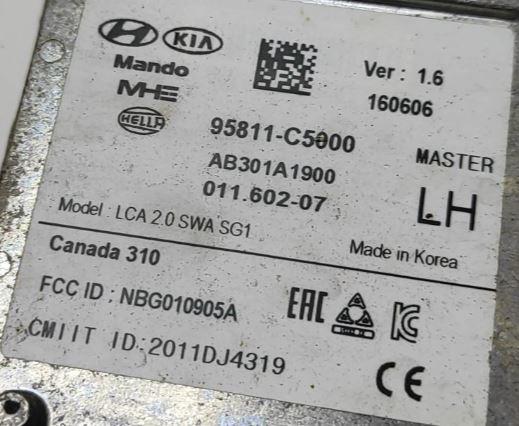 Kia Sorento I 2003-2009 suv 2.5 CRDi 16v diesel 103 kW 2002  Modul mŕtveho uhlu 95811C5000 01160207 AB301A1900