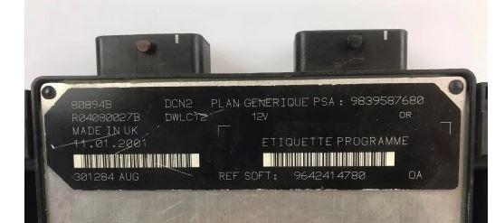 Citroen Berlingo I 1996-2008 minivan 1.9 D diesel 51 kW 1999  Riadiaca jednotka motora R04080027B;9642414780