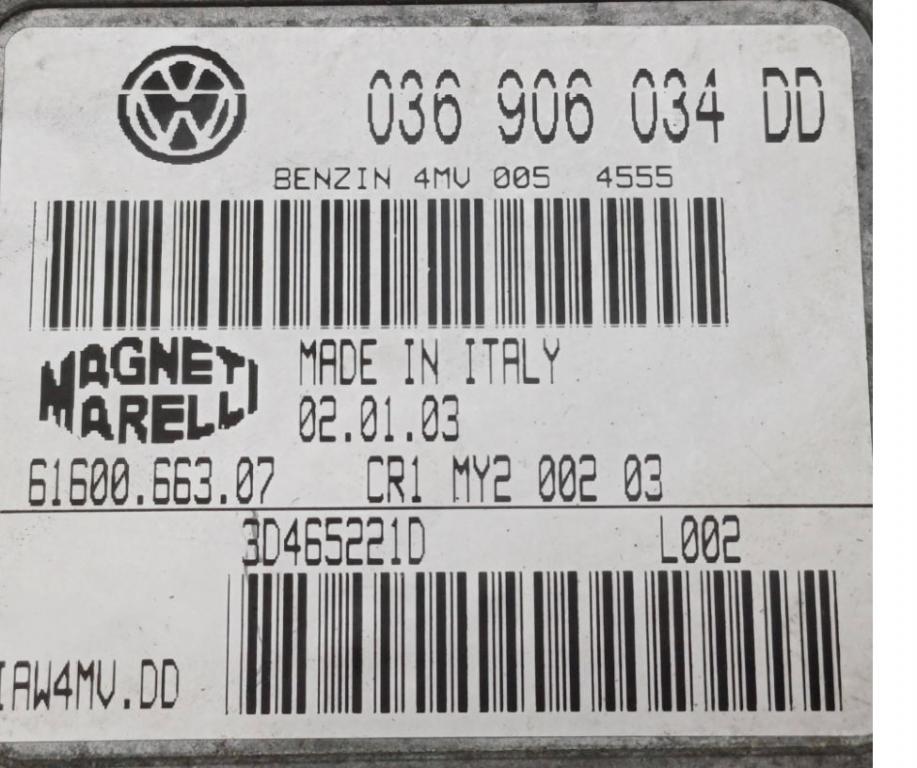 Volkswagen Polo IV 9N 2001-2009 hatchback 1.4 16v petrol MT 55 kW 2006  Riadiaca jednotka motora 036906034DD