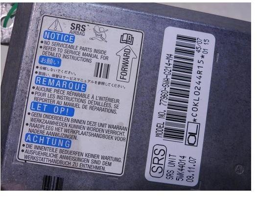 Honda CR-V III 2006-2011 hatchback 2.0 16v petrol AT 110 kW 2009  Riadiaca jednotka airbagu 77960-SWA-G214-M4