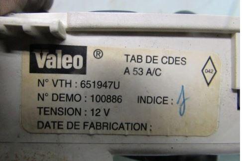 Renault Scenic I 1996-2003 hatchback 1.6 16v petrol MT 79 kW 2000  Panel kúrenia/klimatizácie 651947U