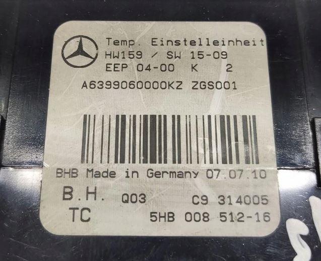 Mercedes Vito W639 2003-2014 hatchback 2.2 CDI diesel MT 70 kW 2012  Panel kúrenia/klimatizácie A6399060000