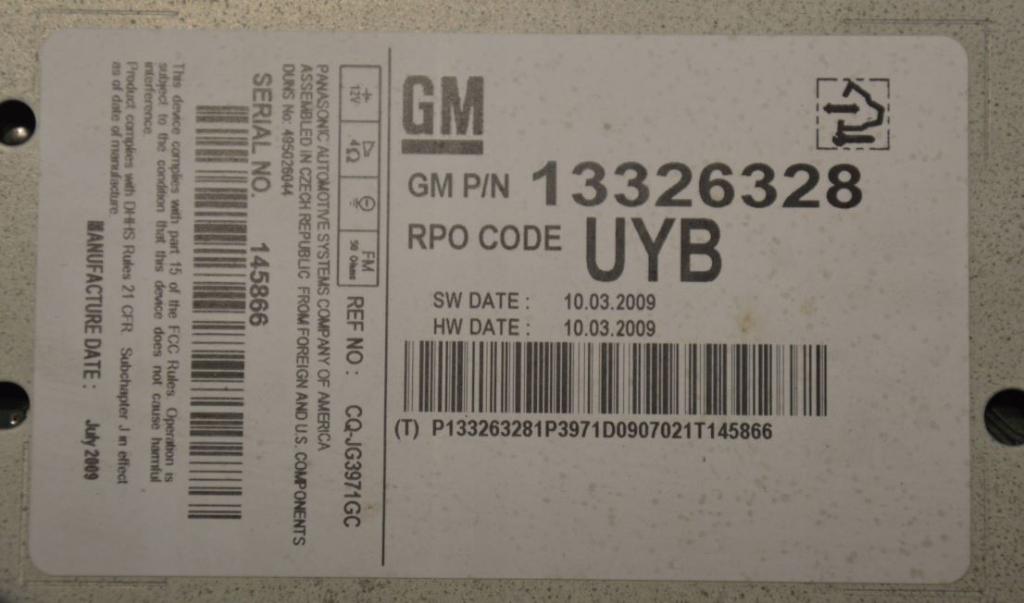 Chevrolet Cruze sedan 1.8 16v petrol MT 103 kW 2010  CD menič