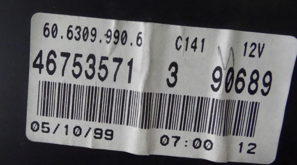 Fiat Punto II 1999-2010 hatchback 1.2 8v petrol MT 44 kW 2006  Riadiaca jednotka motora (štartovací komplet) IAW59FM2 46760606 46766765