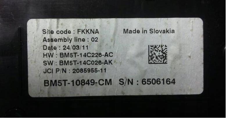 Ford Focus Mk3 2010-2018 sedan 1.6 TDCI diesel MT 70 kW 2011  Prístrojová doska BM5T-10849-CM