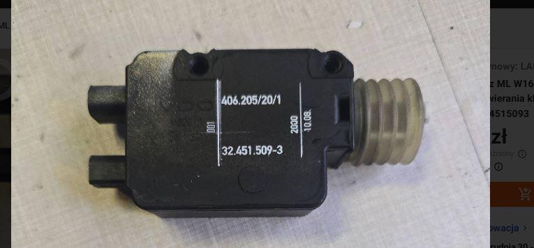 Mercedes ML W163 1997-2005 suv 2.7 CDI diesel 120 kW 2001  Zámok zadnej kapoty 406205201 324515093