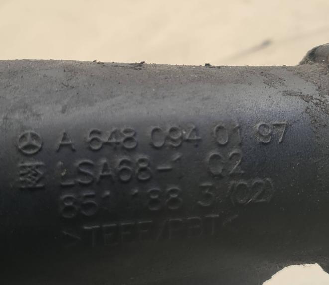 Mercedes E W211 2002-2009 2.7 CDI diesel AT 130 kW 2004  Hadica chladenia vzduchu A6480940197