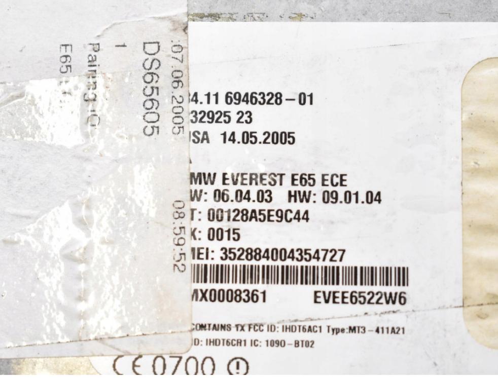 BMW 7 E65 2001-2008 sedan 3.0 D diesel AT 170 kW 2007  Modul BLUETOOTH  6946328