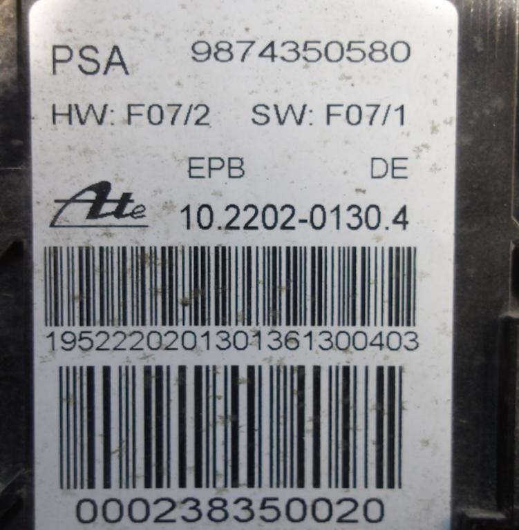 Peugeot 508 2010-2018 sedan 2.0 HDI diesel AT 120 kW 2014  Ručná brzda elektrická 9874350580