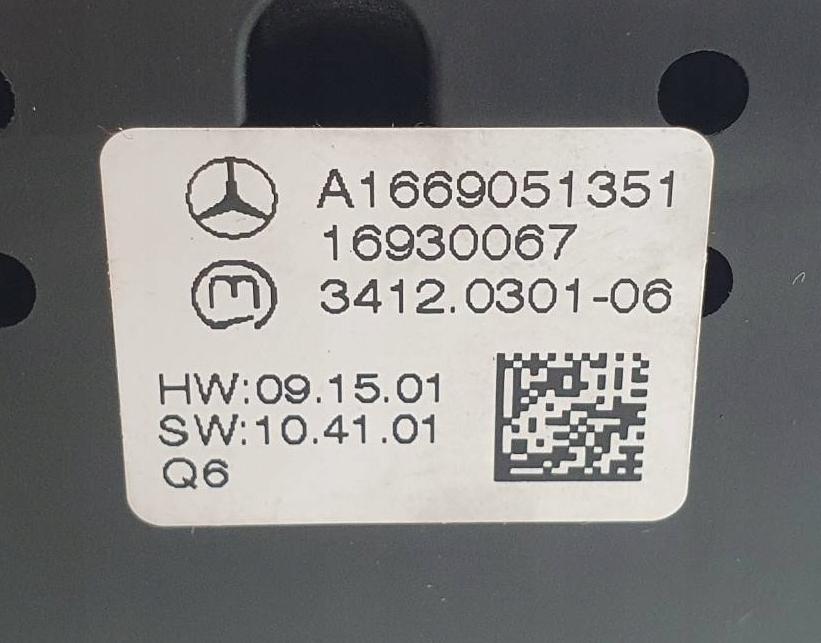 Mercedes ML W166 2011-2015 Prepínač A1669051351