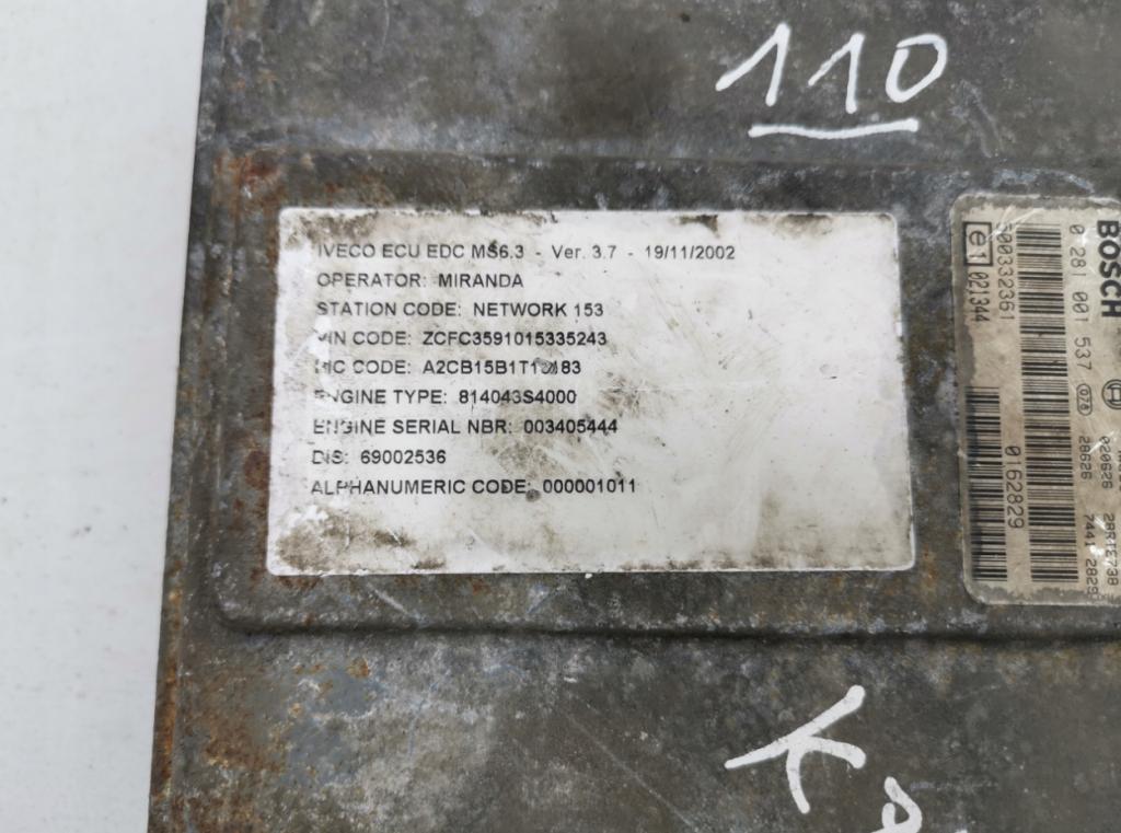 Iveco Daily III 1999-2006 2.8 diesel Riadiaca jednotka motora 0281001537 500332361