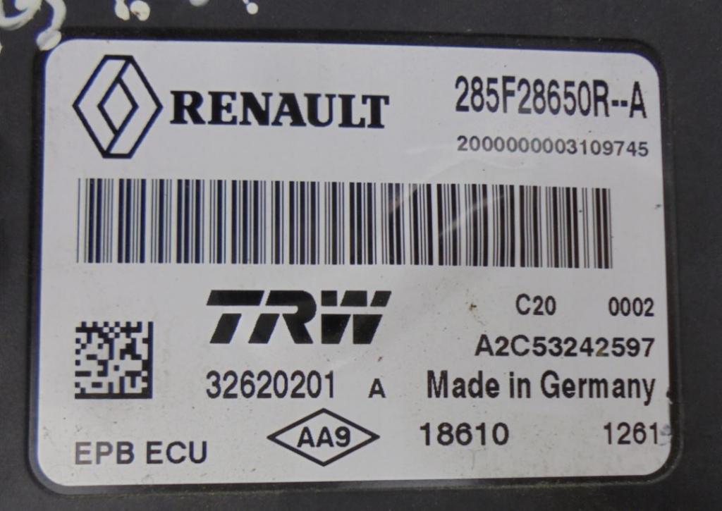 Renault Scenic III 2009-2016 hatchback 1.5 DCI diesel MT 78 kW 2009  Modul ručnej (parkovacej) brzdy 285F28650R