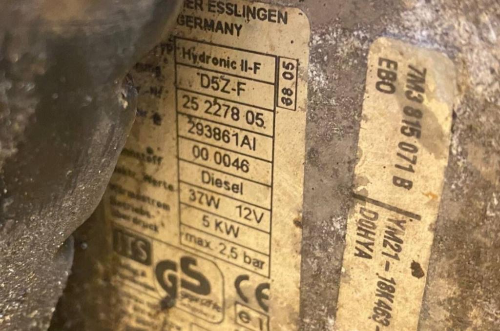 Volkswagen Sharan I 1995-2010 hatchback 1.9 TDI diesel MT 85 kW 2002  Webasto (nezávislé kúrenie) 25227805 YM2118K463CC 7M3815071B