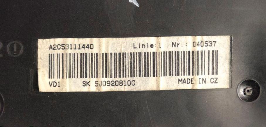 Skoda Roomster hatchback 1.9 TDI diesel BSW MT 77 kW 2007  Prístrojová doska 5J0920810C