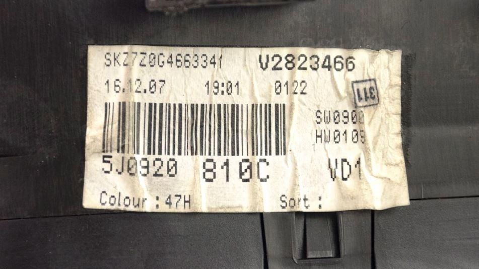 Skoda Roomster hatchback 1.9 TDI diesel BSW MT 77 kW 2007  Prístrojová doska 5J0920810C