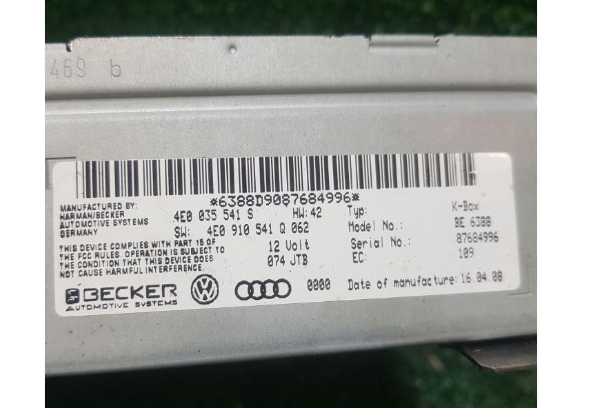 Audi A8 D3 2002-2009 sedan 3.0 TDI diesel AT 171 kW 2004  Rádio 4E0035541S