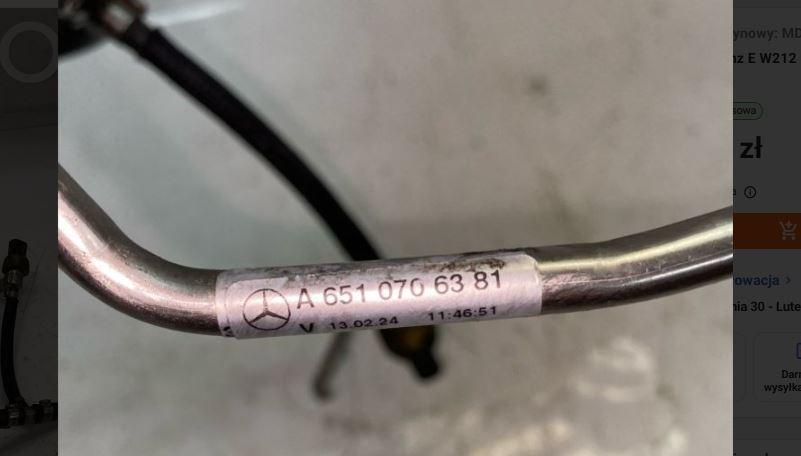 Mercedes E W212 2009-2016 sedan 2.2 CDI diesel AT 125 kW 2009  Palivový systém ostatné A6510706381