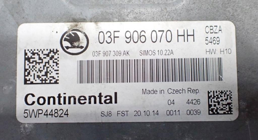 Skoda Fabia II 2007-2014 combi 1.2 TSI petrol MT 77 kW 2011  Riadiaca jednotka motora 03F906070HH