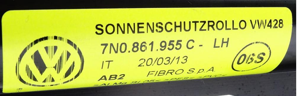 Seat Alhambra II 2010-2020 hatchback 2.0 TDI diesel AT 135 kW 2015  Roleta DVERI ZADNE LAVE 7N0861955C